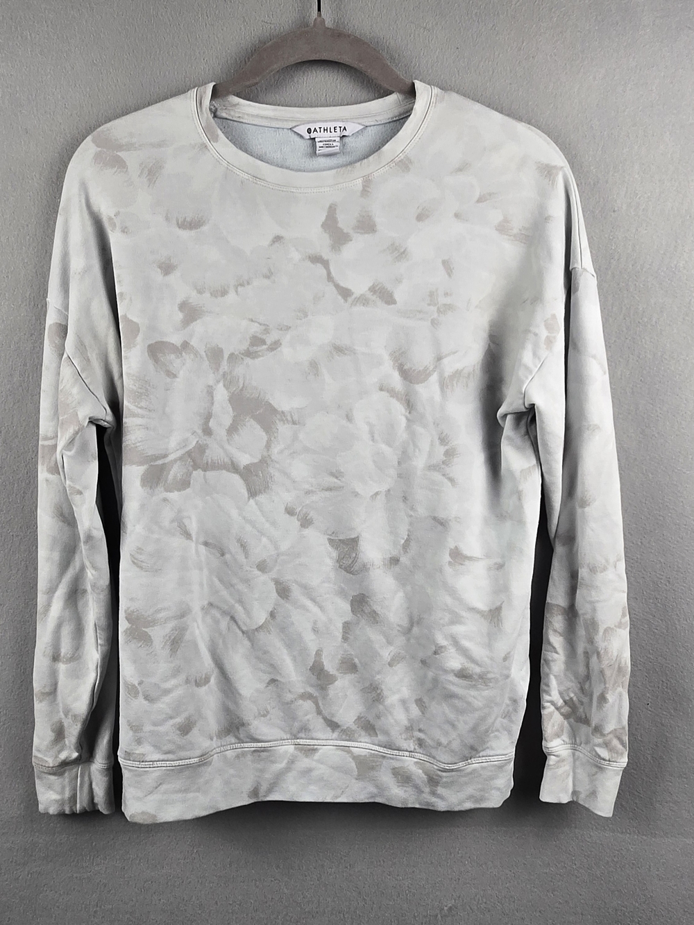 Athleta Balance Printed Pullover Grey White Floral XS